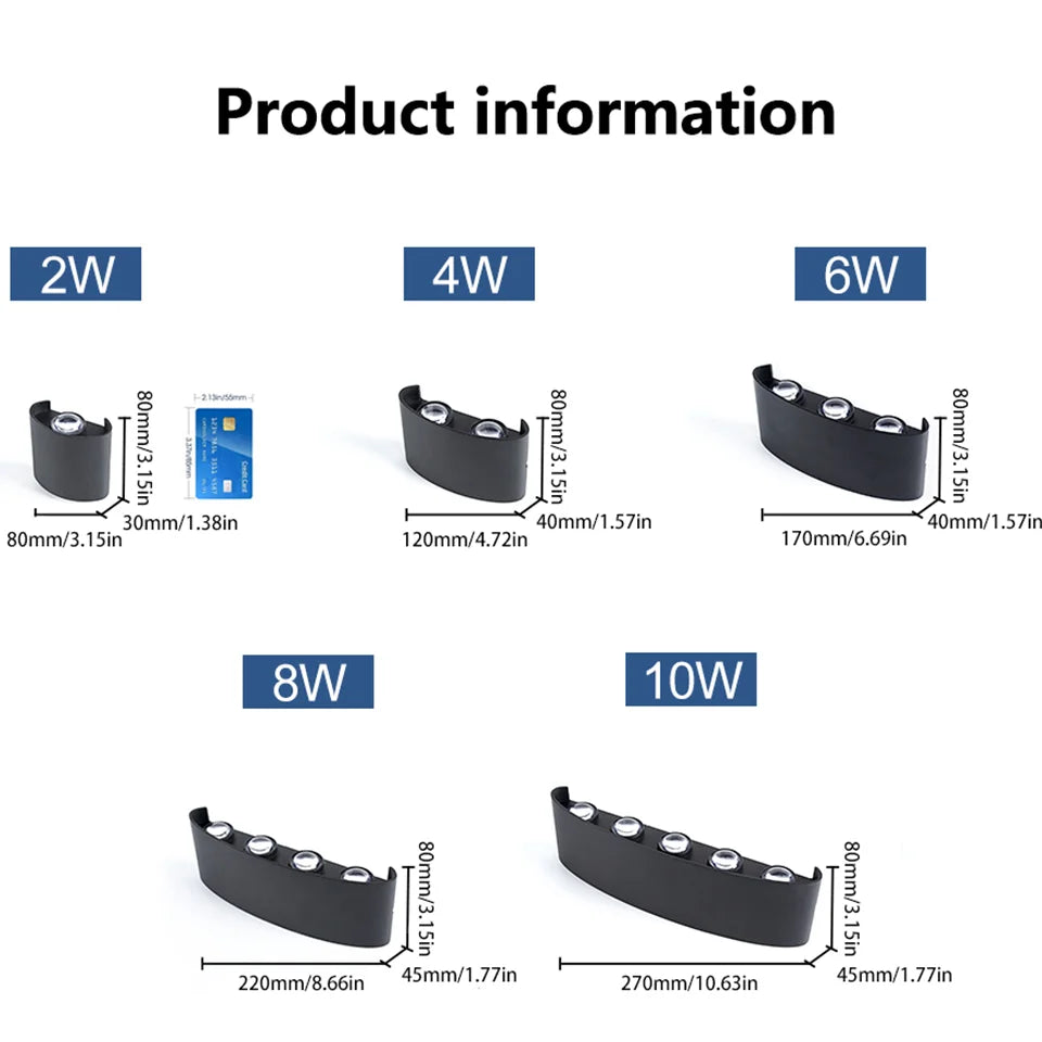 LED Wall Lamp Waterproof IP66 Indoor Outdoor Lamp  Garden Lights for Living Room Hallway Bedroom Decor Aimak Store