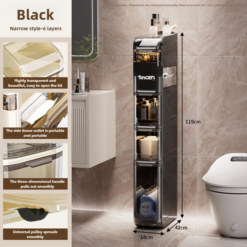 Bathroom crevice wardrobe storage cabinet, bathroom shelf, bathroom toilet storage cabinet, toilet side storage cabinet Aimak Store