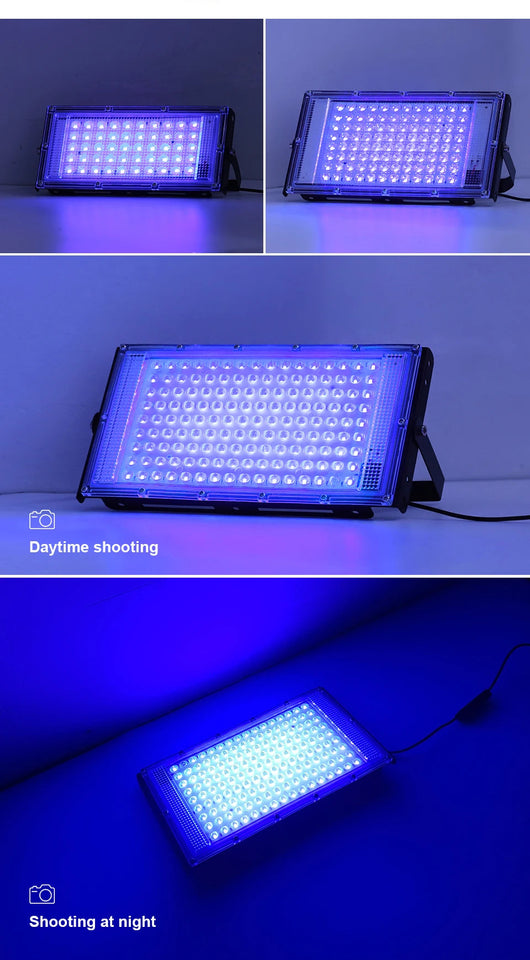 LED UV USB FloodLight 50W 100W 150W Disco Party LED USB Stage Blacklight AC 220V Ultraviolet Fluorescent Stage Lamp Floodlight Aimak Store