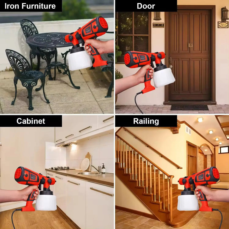 800W Electric Spray Gun Cordless Paint Sprayer 900ml High Power Electric Paint Gun for Furniture Cabinets Fence Walls Door Aimak Store