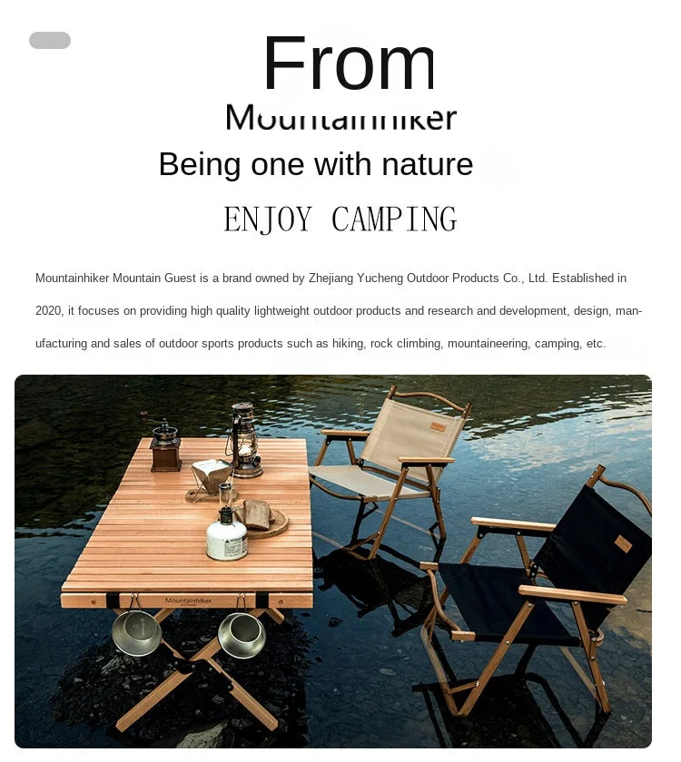 DZ Solid Wood Chicken Roll Table Kutuo Outdoor Folding Table Camping Table Beech Solid Wood Large Log Camping Chicken Roll Table Aimak Store