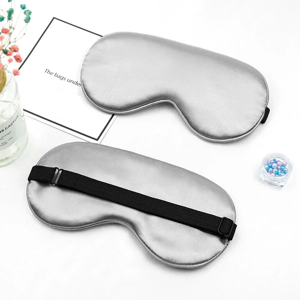 Eye Cover Imitated Silk Sleep Eye Mask Sleeping Padded Shade Patch Eyemask Blindfolds Portable Travel Eyepatch Travel Relax Rest Aimak Store