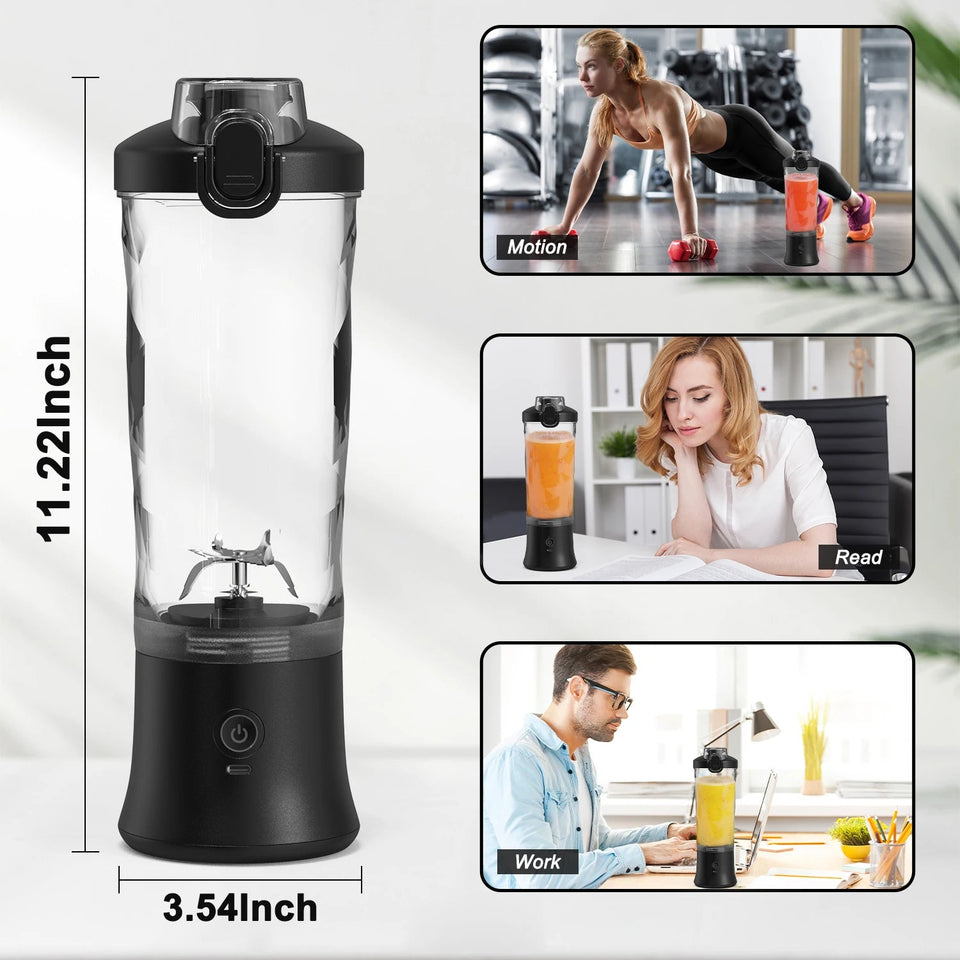 New Portable Blender 600ML Electric Juicer Fruit Mixers 4000mAh USB Rechargeable Mini Smoothie Blender Orange Juicer Machine Aimak Store