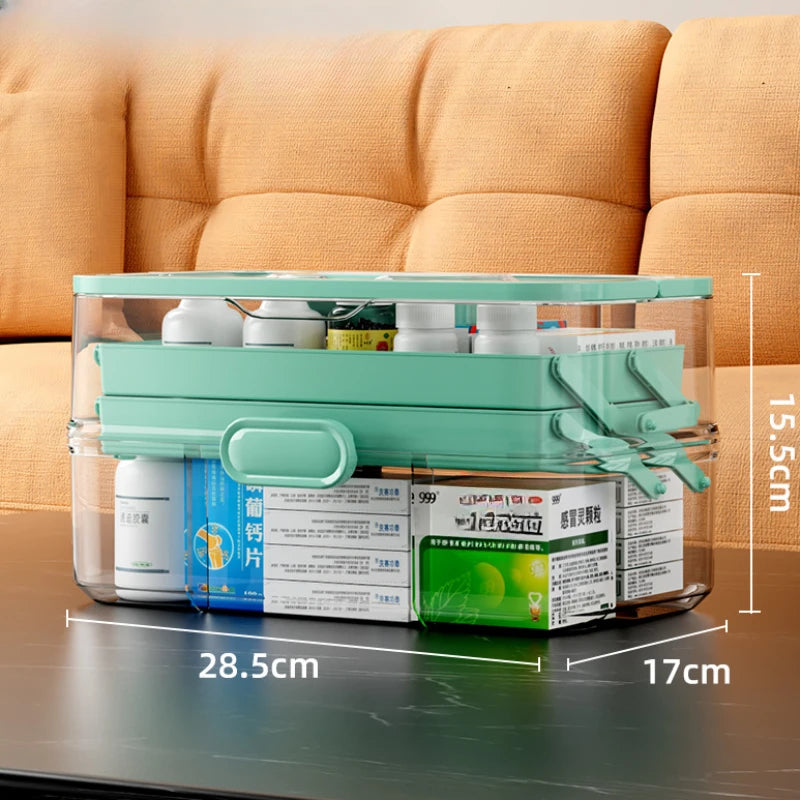 Household Medicine Box Large-capacity Medicine Multi-layer Sorting Storage Box Portable Storage Box for Groceries Aimak Store