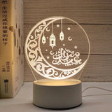 3D Moon Castle Acrylic LED Night Light Eid Mubarak Festival Ornaments Islamic Muslim Party Supplies 2025 Ramadan Home Decoration Aimak Store