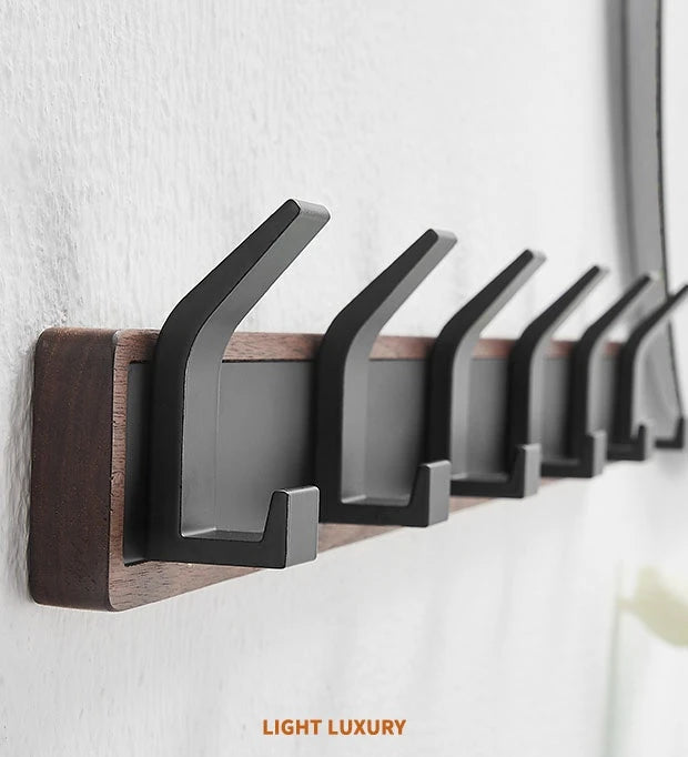 Walnut Coat Wall Hook Wall Hanging Coat Rack for Bathroom Kitchen Bedroom Hallway Wall Hooks Coat Clothes Holder Aimak Store