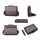 Square Side Crossbody Bag Document Leather Executives Briefcases for Men Designer Business Tote Bag Wallet Shoulder Handbag Aimak Store