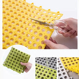 1Pc 30*30 cm Waterproof Bathroom Shower Mats Non-slip Plain Stitching Plaid DIY Cuttable Roll Floor Hollow Splicing Pads Aimak Store