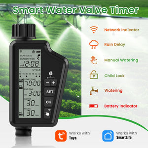 AVATTO Tuya WiFi Smart Display & Button Water Sprinkler Timer，Irrigation System Outdoor Home Garden Lawn Greenhouse Supplies Aimak Store