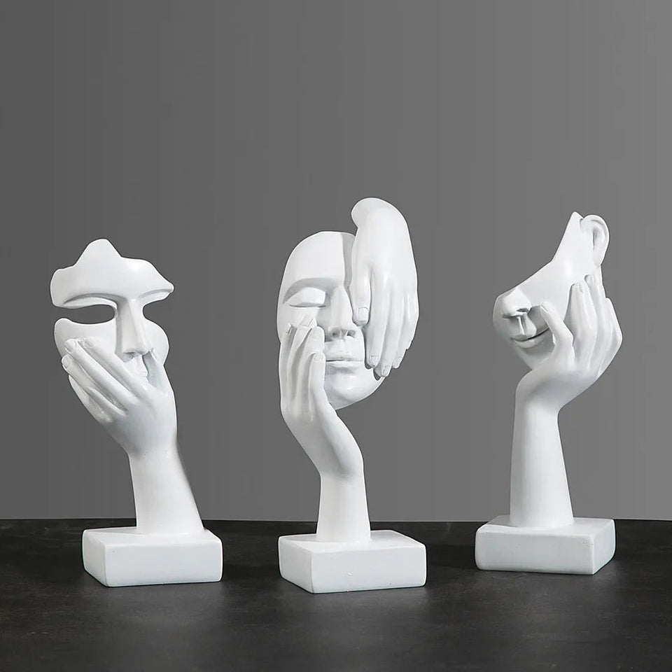 Resin Abstract Mask Statues European Miniature Figurines for Interior Home Office Study Desktop Figure Ornament Decor Gift Aimak Store