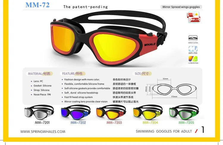 Professional Adult Anti-fog UV protection Lens Men Women Swimming Goggles Waterproof Adjustable Silicone swim Glasses in pool Aimak Store