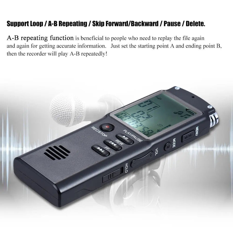 16GB/32GB/64GB Voice Recorder USB Professional 96h Dictaphone Noise Reduction Digital Audio Voice Recording with WAV,MP3 Player Aimak Store