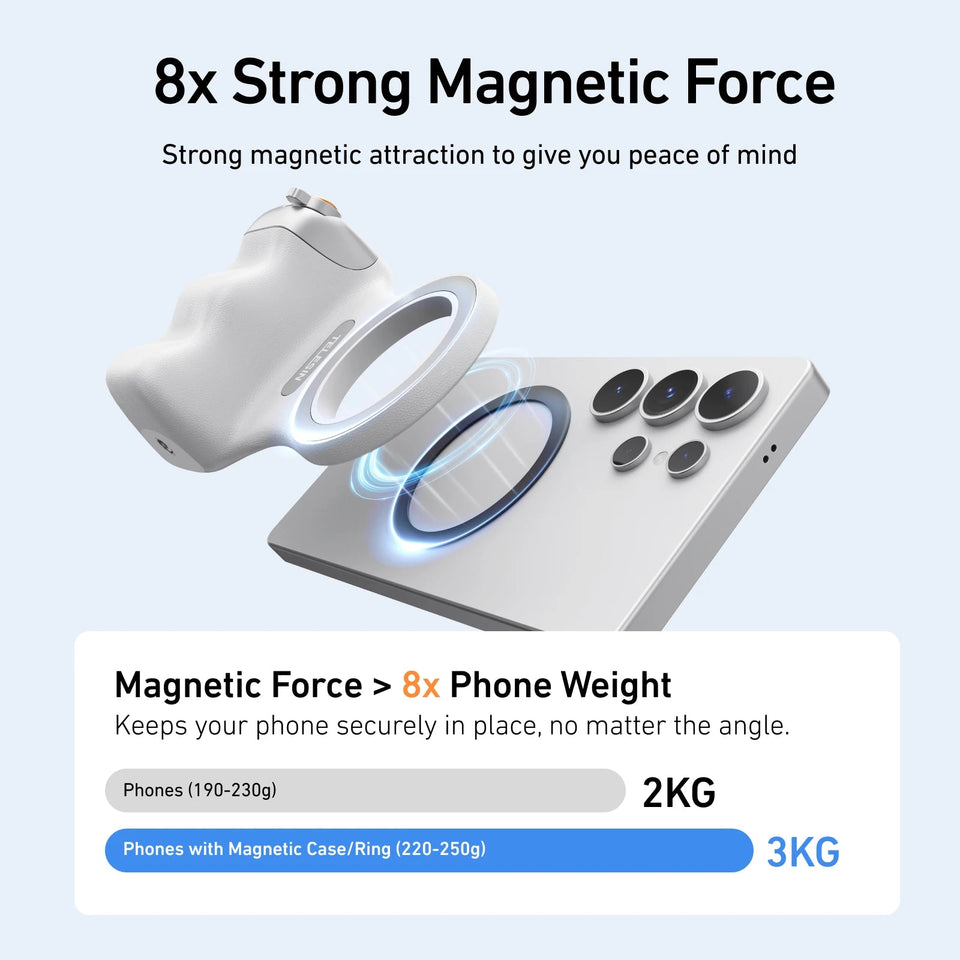TELESIN Magnetic Phone Camera Shoot Hand Grip Phone Holder Shooting Aid Remote Control Handle for Iphone HUAWEI SAMSUNG Phone Aimak Store