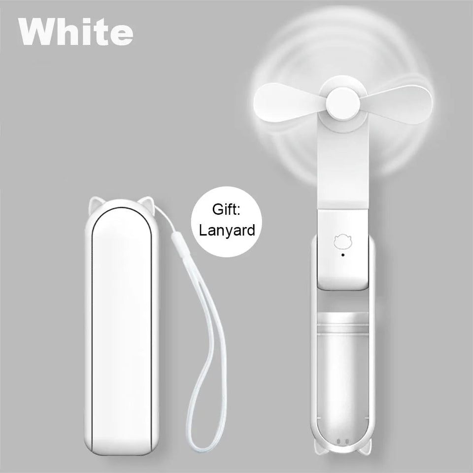 Portable Mini Fan 2000mAh USB Rechargeable 3 Speed Handheld Foldable Fan Hand Held Small Pocket Travel Fan with Handy Power Bank Aimak Store