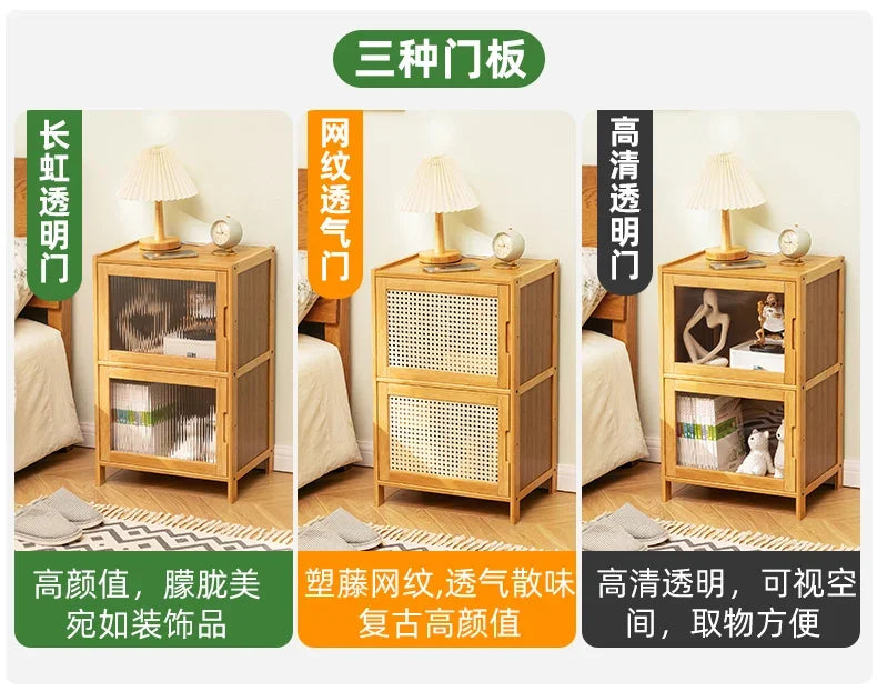 Modern Simple Storage Small Night Stand Household Bedside Table Solid Wood Bedchamber Large Capacity Home Furniture Aimak Store