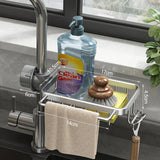 Kitchen Space Aluminum Sink Drain Rack Sponge Storage Faucet Holder Soap Drainer Shelf Basket Organizer Bathroom Accessories Aimak Store