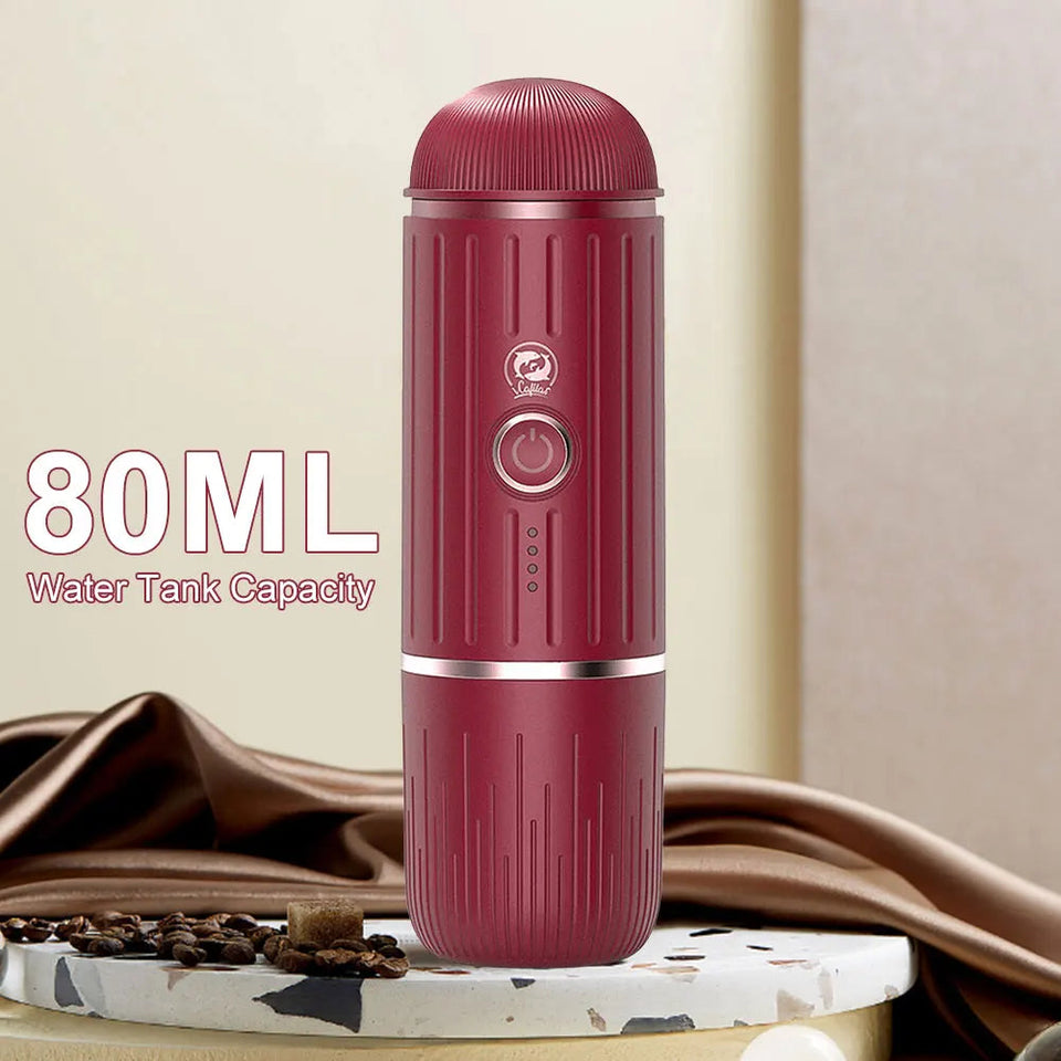 Portable Coffee Maker Electric Espresso Machine Compatible with Capsule & Ground Coffee Capsules Coffee Maker 2 In 1 for Hiking Aimak Store