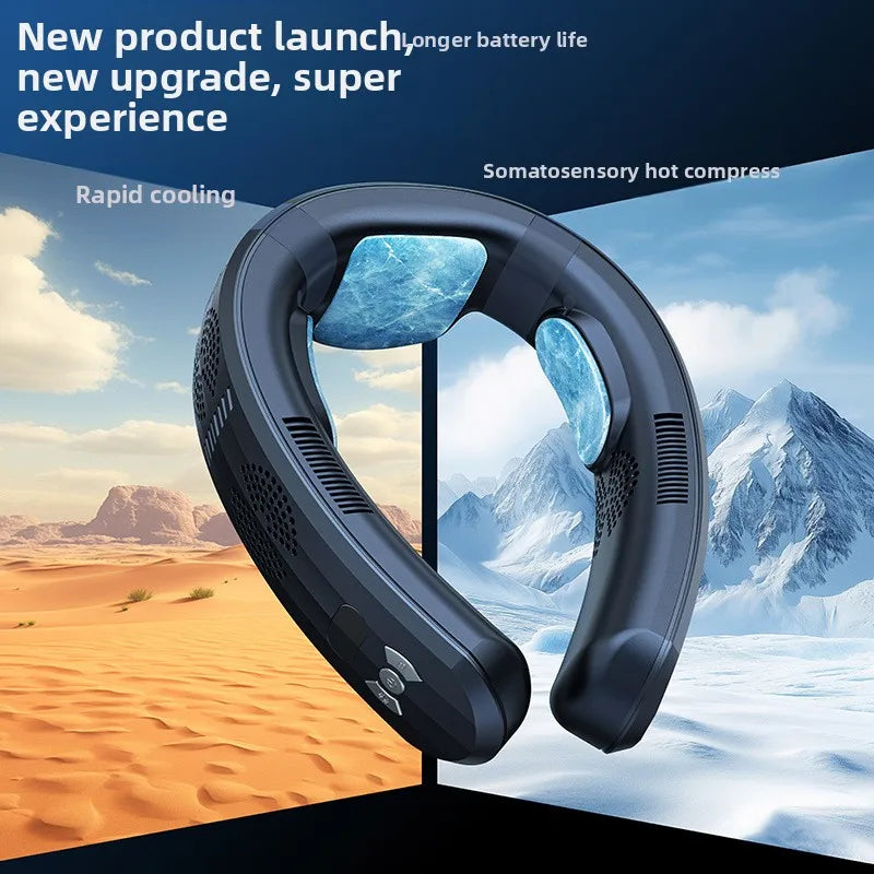 2025 Upgrade new semiconductor refrigeration neck fan, intelligent digital display, cold and hot dual-purpose bladeless fan Aimak Store