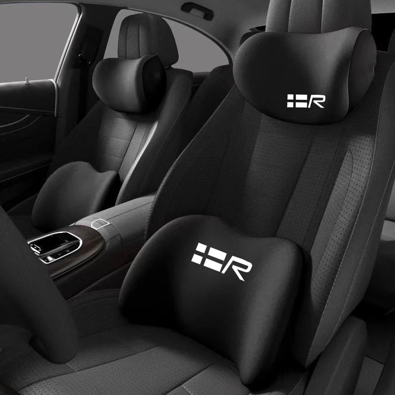 For Volvo R DESIGN  Car Memory Foam Neck Pillow Lumbar Cushion To Relieve Cervical Fatigue Car Headrest Cushion Aimak Store