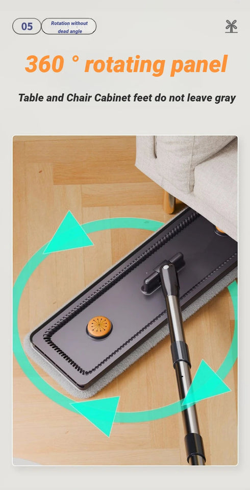 JOYBOS 40cm Spin Flat Mop Set Hand Free Wring With Dual Chamber Bucket Washable Microfiber Wet&Dry For Home Floor Cleaning Mops Aimak Store