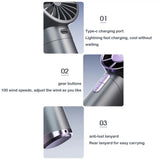 Handheld Fan Rechargeable Silent Small Handheld Fan Portable Personal Fan Quick Charging Personal Cooling Fan Small Personal Fan Aimak Store