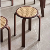 Bamboo Dining Stools Resin Rattan Woven Makeup Chair Stacking Storage Kitchen Seat Stable And Load-bearing Restaurant Furniture Aimak Store