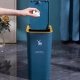 15L Nordic Style Toilet Trash Can Household with Lid Kitchen Classification Presstype Wastebasket Bathroom Rectangular Trash Can Aimak Store