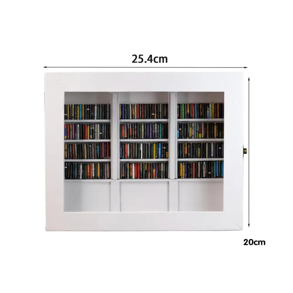 25.4*21.8cm Shake Away Anxiety Bookshelf Figurine Wooden Miniature Pocket Bookcase Bookshelf Insert Ornament Book Lovers Gift Aimak Store