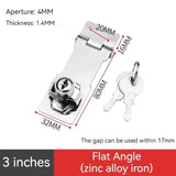 No Punching Three-fold Drawer Two-fold Lock Plate Buckle 90°180° Installation Wooden Door Sliding Door Wardrobe File Cabinet Aimak Store