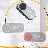 New Desk Speaker Clock Bluetooth Speaker FM Radio Alarm Clock HiFi Sound HD Mirror Screen Support TF Card Home Beside Clock Aimak Store