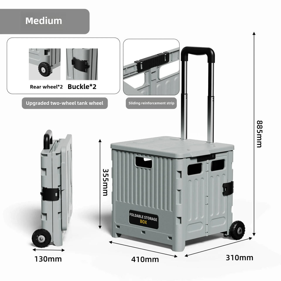 Portable and Foldable Shopping Cart,Home Multifunctional Grocery Cart, Outdoor Trolley Cart, Stall, Camping and Storage Box Aimak Store