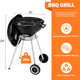 30-Inch Barrel Charcoal Grill with Warming Rack & Front Storage Basket, Outdoor BBQ Grill with 956 sq. in. Grilling Area Aimak Store