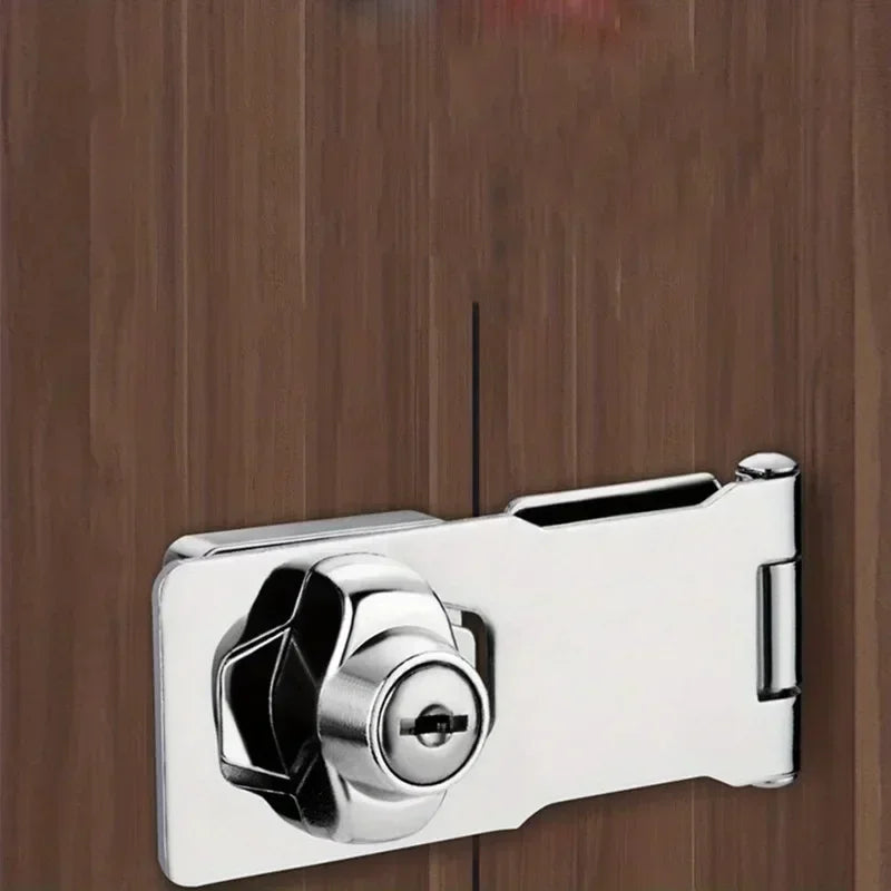 No Punching Three-fold Drawer Two-fold Lock Plate Buckle 90°180° Installation Wooden Door Sliding Door Wardrobe File Cabinet Aimak Store