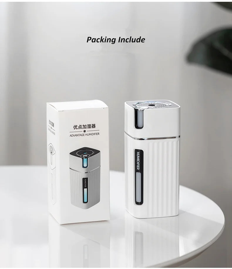 Air Humidifier Ultrasonic Smart Cool Mist Aroma Diffuser HumidifiersWith Color LED Light Mist Maker Fogger For Office Car Home Aimak Store