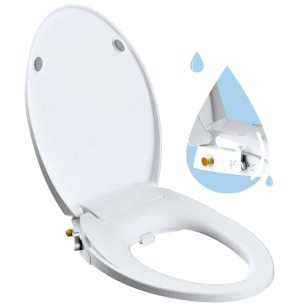 Elongated Bidet Toilet Seat with Slow Close,Non-Electric Bidet Attachment for Toilet Seat with Dual Nozzle,Self-Cleaning Nozzles Aimak Store