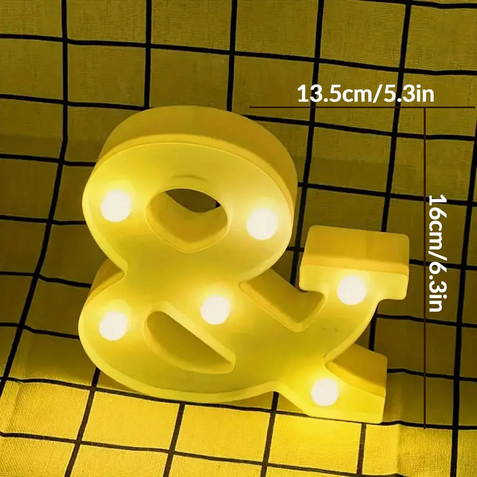 1pc White Decorative Led Light Up 6.3'' Number Letters Sign Night Lights Marquee For Home Wedding Party Birthday Christmas Decor Aimak Store