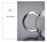 400ml/1000ml Heat-resistant Glass Tea Pot Flower Kettle Kung Fu Teawear Set Tea Strainer Infuser Puer Oolong Barley Pot Teaware Aimak Store