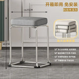 Simple and Luxurious Stackable Square Stool Enlarged and Thickened Round Stool Dirt Resistant Technology Cloth Stool Aimak Store