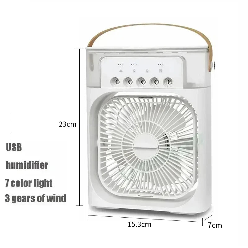 New 3 In 1 Fan AIr Conditioner Household Mini Air Cooler LED Night Light Portable Humidifier Air Adjustment Fan Office Home Fan Aimak Store