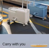 Travel suitcases can sit and ride children's luggage new lazy walking children trolley case boys girls wooden horse suitcase Aimak Store