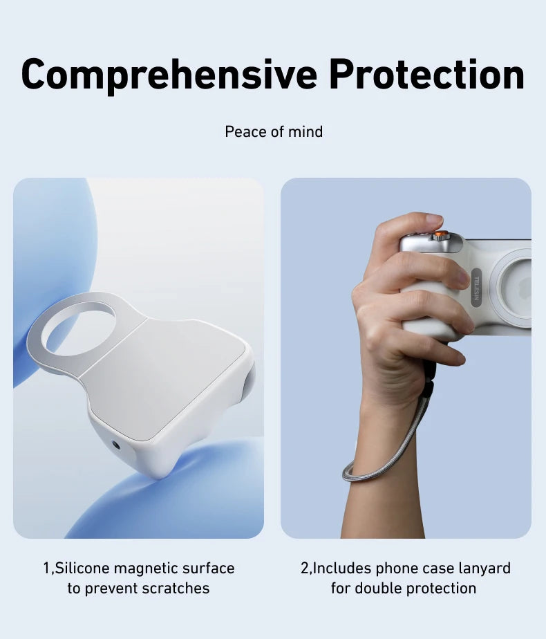 TELESIN Magnetic Phone Camera Shoot Hand Grip Phone Holder Shooting Aid Remote Control Handle for Iphone HUAWEI SAMSUNG Phone Aimak Store