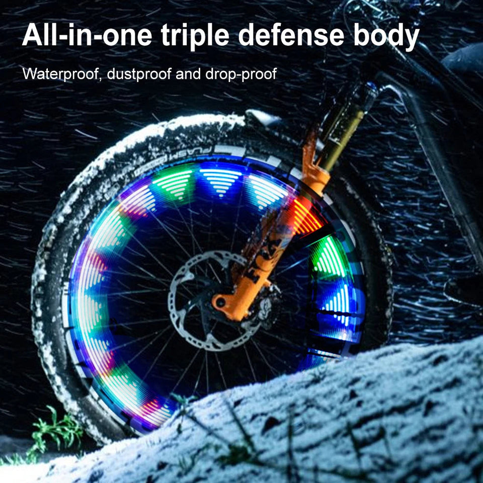 Solar LED Bicycle Spoke Light USB Rechargeable Bicycle Rim Decor Light Waterproof Cycling Tire Lights for Cycling Decoration Aimak Store