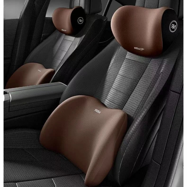 Ergonomic Memory Foam Car Seat Cushion - Lumbar Support & Neck Pillow For All-Season ComfortSynthetic Fiber Car Accessories Aimak Store