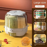 Kitchen Storage Container Large Food Storage Container 360° Rotating Rice Barrels Sealed Cereal Dispenser Rice Tank Grain Box Aimak Store