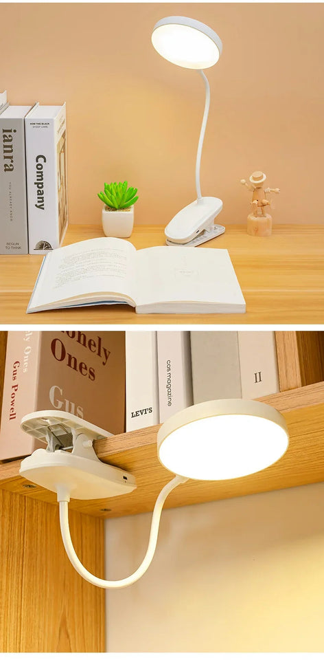 Led Table Lamp USB Rechargeable Night Light With Folding Clamp Study Stand Read Lamp Touch 3 Modes Dimming Eye Protection Light Aimak Store