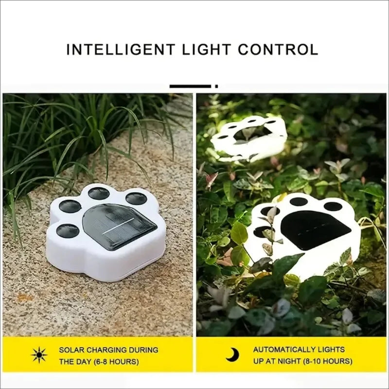 Outdoor Solar Powered Garden Cat Paw Lawn Lights Solar Cute Cat Paw Ground Lamps LED Cat Paw Scene Light Landscape Light Aimak Store