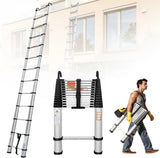 DayPlus 3.2-6.2M Telescopic Ladder with Roof Hook Kit Aluminium Portable Multi-Purpose Folding Portable Heavy Duty Extendable Aimak Store