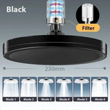 New 6 Modes Large Flow Supercharge Rainfall Shower Head 230mm Round High Pressure Top Spray Rain Showerhead Bathroom Accessories Aimak Store
