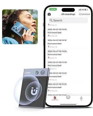 AI powered Voice Recorder  Summarize Instant Translation by ChatGPT  68 Languages,64GB Audio Recorder Magnetic for mobile phone Aimak Store
