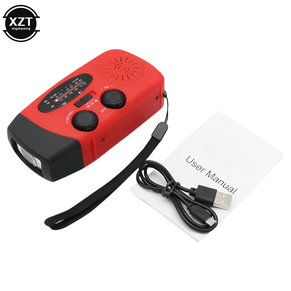 Portable Radio AM/FM/WB Solar Hand Crank Generator LED Lighting Multifunctional Audio Receiver Outdoor Emergency Tools Aimak Store